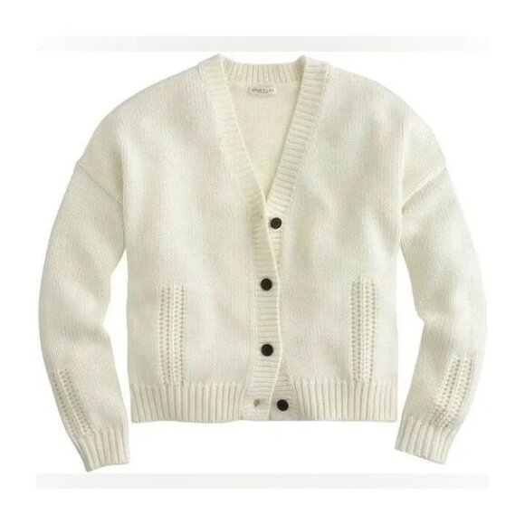 Demylee New York Peyton Wool Cotton Blend Knit Ivory Cream Cardigan Sweater XS - Picture 15 of 15